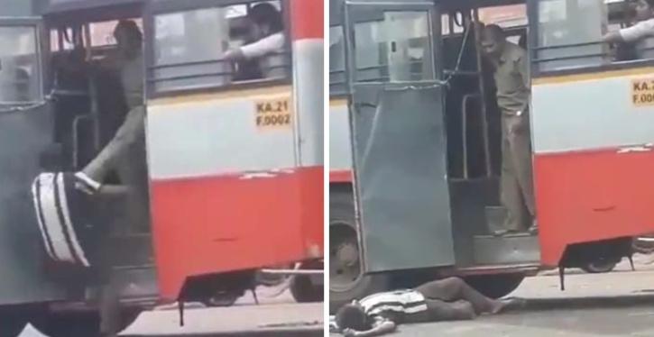 Karnataka Conductor Slaps Kicks Passenger Out Of Bus 631c15c9bbae1