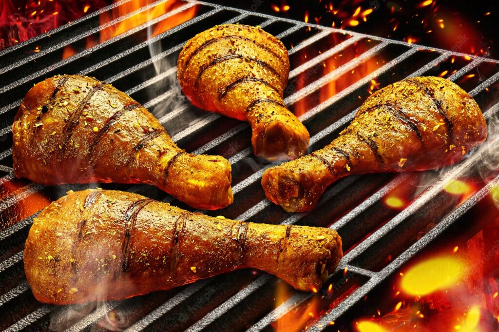 grilled chicken legs grill fire 157927 2939