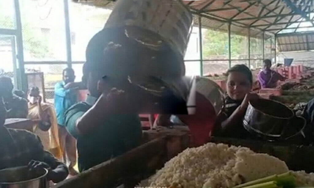 onam sadhya into waste bucket